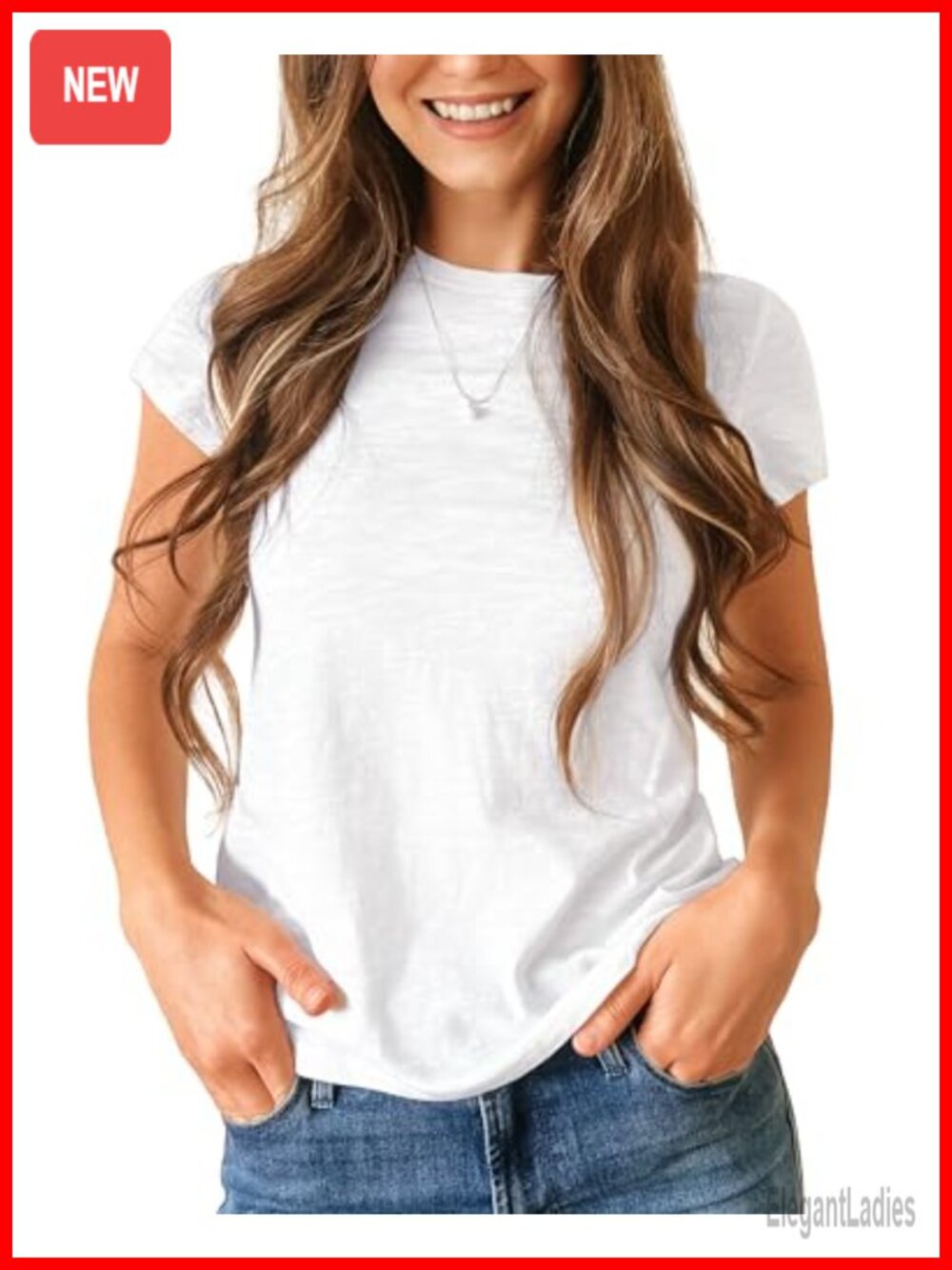 Womens Modal Cotton Slub Crewneck Short Sleeve Basic Tee